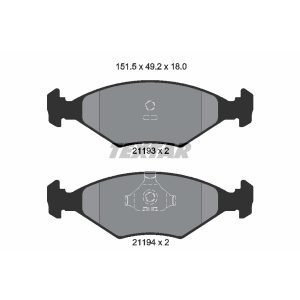 Bremsbelagsatz, Scheibenbremse<br>039-2119318005