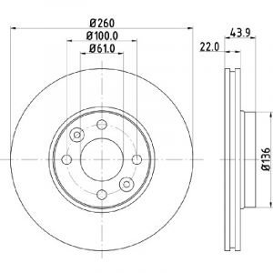 Bremsscheibe (1 Stück)<br>036-1860270C