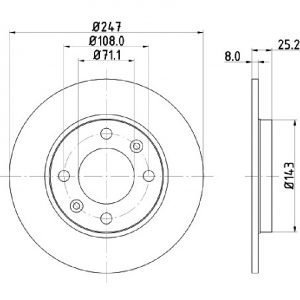 Bremsscheibe (1 Stück)<br>036-1570080C